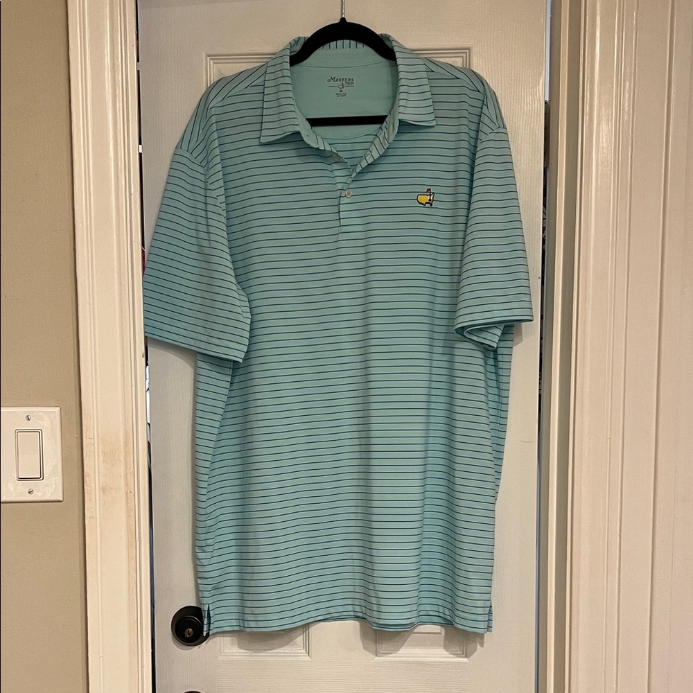 XL Men's Masters Tech Teal and Blue Polo